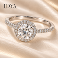 Bague halo ronde en moissanite de 2 carats – JOYA.