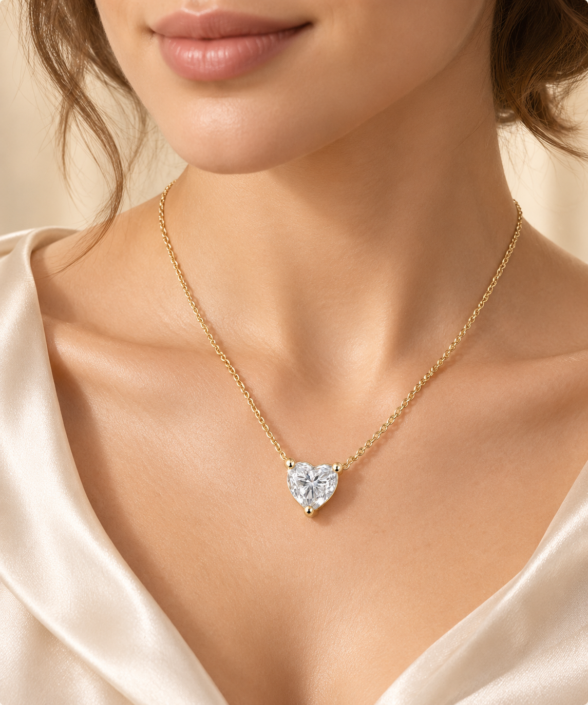 Pendentif Cœur Éternel en moissanite – JOYA