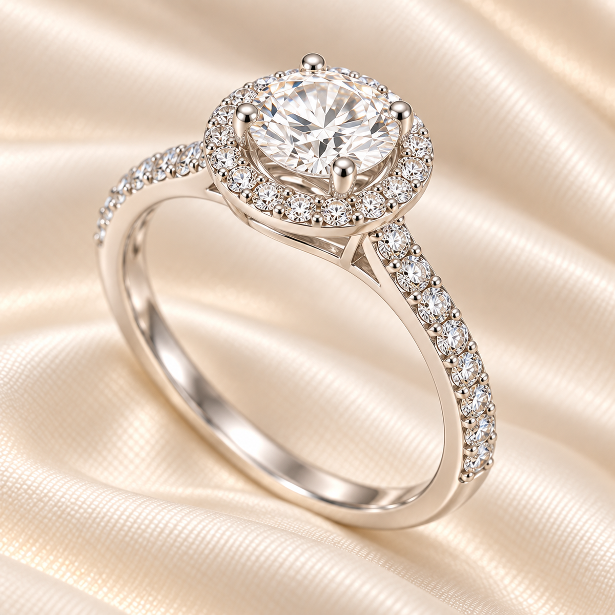 Bague halo ronde en moissanite de 2 carats – JOYA.