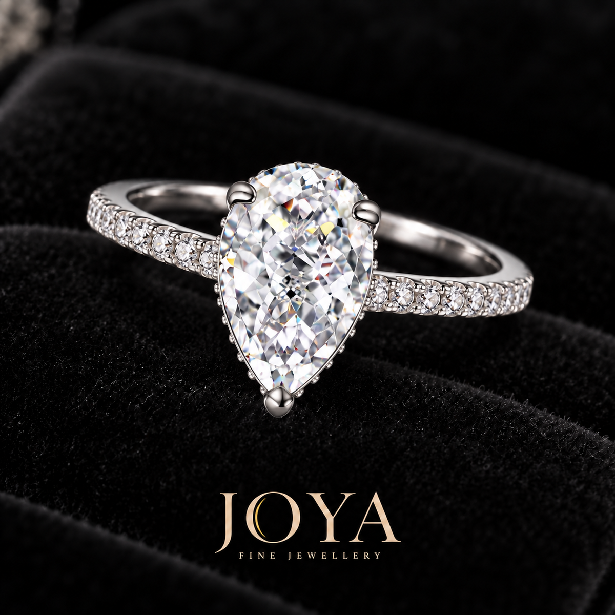 Bague Éclat Poire en moissanite 4 ct – JOYA
