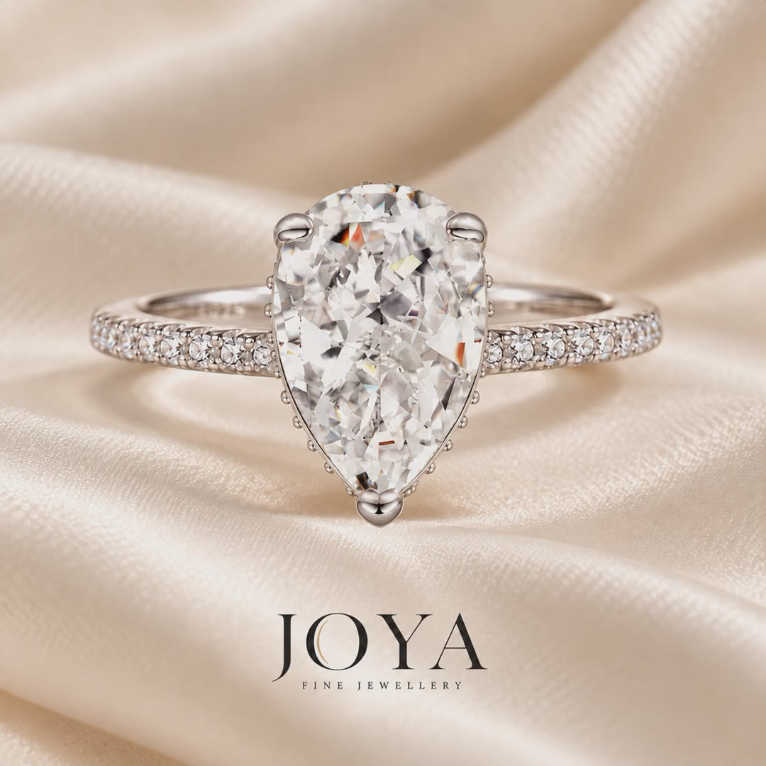 Bague Éclat Poire en moissanite 4 ct – JOYA