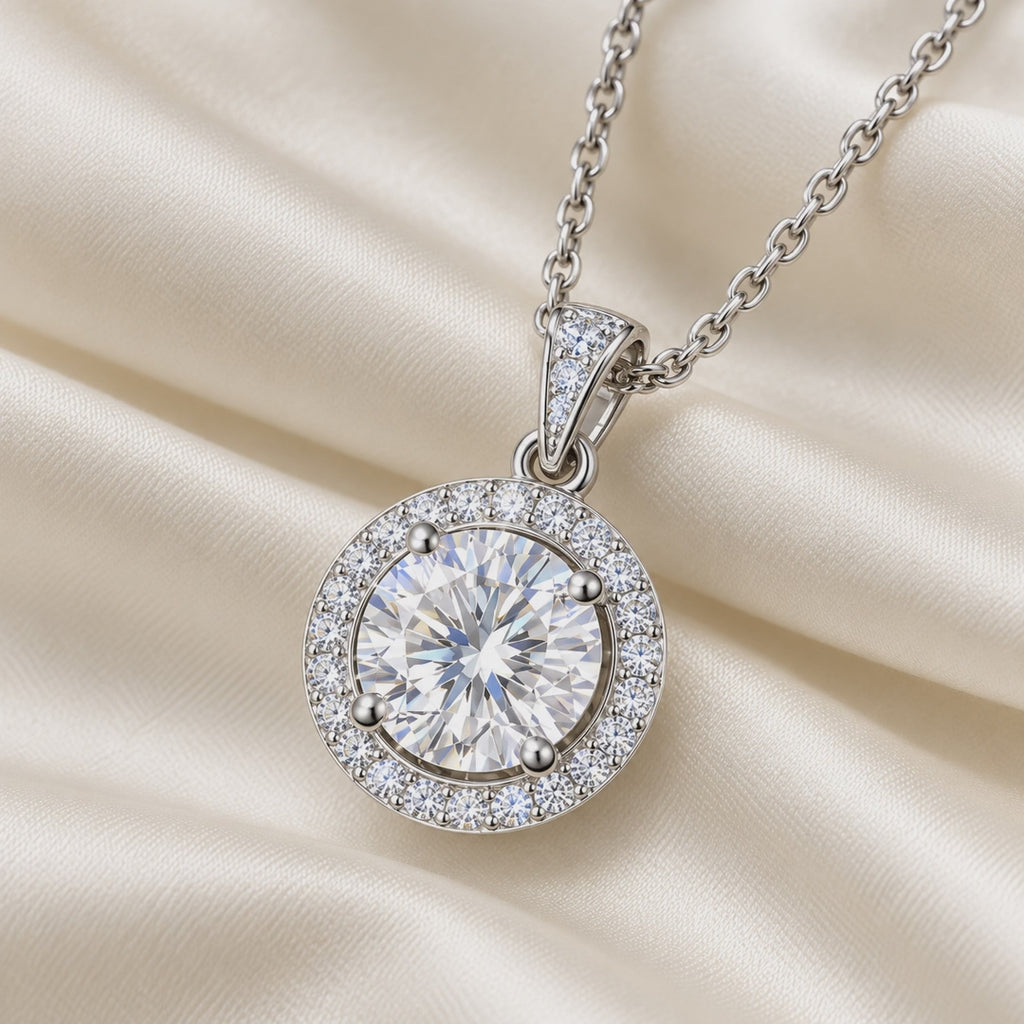 Collier halo en moissanite – JOYA